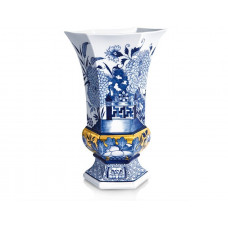 Vase, Chrysanthemenmuster kobaltblau und gold, Limitierte Meisterwerke, H 27,5 cm