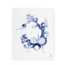 Wandplatte, Orchidee auf Ast, 20,5 x 25 cm