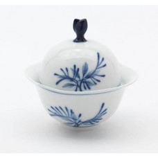 Zuckerdose, Robinie, kobaltblau, weißer Rand, V 0,20 l