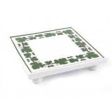 Untersetzer, Voller grüner Weinkranz, weißer Rand, 15 cm