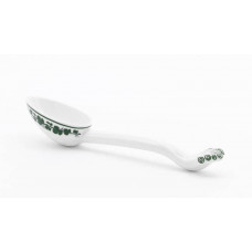 Saucenl&ouml;ffel, Voller gr&uuml;ner Weinkranz, wei&szlig;er Rand, L 22 cm