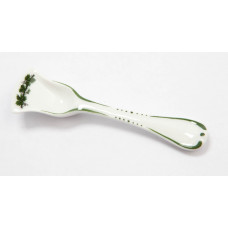 Zuckerspatel, Voller grüner Weinkranz, weißer Rand, 9 cm