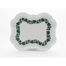 Platte, Voller gr&uuml;ner Weinkranz, wei&szlig;er Rand, 40 cm