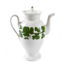 Mokkakanne, Voller grüner Weinkranz, weißer Rand, 0,4 l