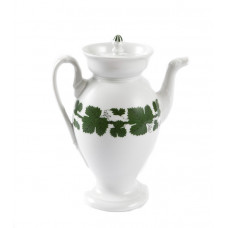 Mokkakanne, Voller grüner Weinkranz, weißer Rand, 0,65 l