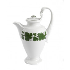 Mokkakanne, Voller grüner Weinkranz, weißer Rand, 0,45 l