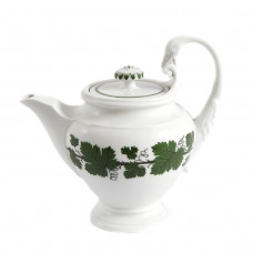 Teekanne, Voller grüner Weinkranz, weißer Rand, 0,35 l