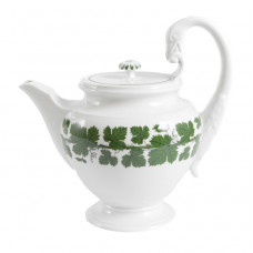 Teekanne, Voller grüner Weinkranz, weißer Rand, 1,3 l