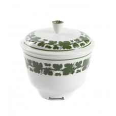 Keksdose, Voller grüner Weinkranz, weißer Rand, 14 cm