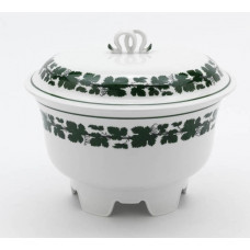 Keksdose, Voller grüner Weinkranz, weißer Rand, 22 cm