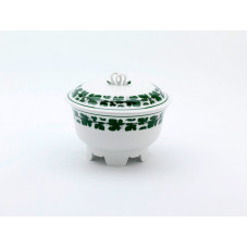 Keksdose, Voller grüner Weinkranz, weißer Rand, 17,5 cm