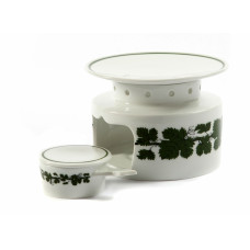 Teewärmer, Voller grüner Weinkranz, weißer Rand, 11,5 cm