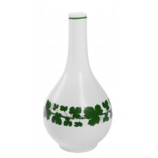 Vase, Voller grüner Weinkranz, weißer Rand, H 24,5 cm
