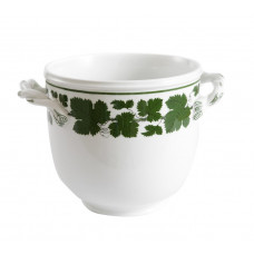 Blumentopf, Voller grüner Weinkranz, weißer Rand, H 18 cm