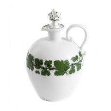 Likörflasche, Voller grüner Weinkranz, weißer Rand, V 0,30 l