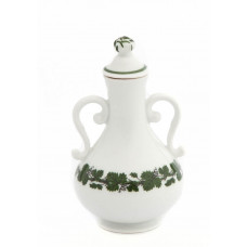 Flakon, Voller grüner Weinkranz, weißer Rand, H 9,5 cm