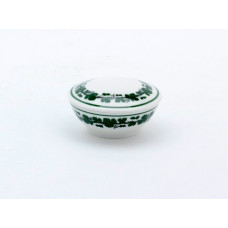 Dose, Voller grüner Weinkranz, weißer Rand, 7 cm
