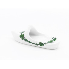 Pantoffel rechts, Voller grüner Weinkranz, weißer Rand, L 9,5 cm