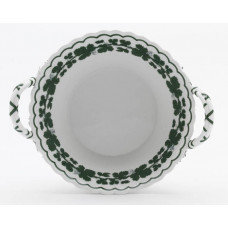 Korb mit Belag, Voller grüner Weinkranz, weißer Rand, 18,5 cm