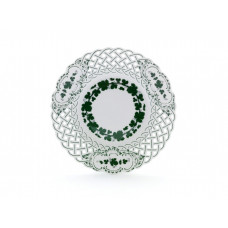 Teller, durchbr., Voller grüner Weinkranz, weißer Rand, ø 24 cm