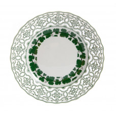 Teller, durchbr., Voller grüner Weinkranz, weißer Rand, ø 21 cm