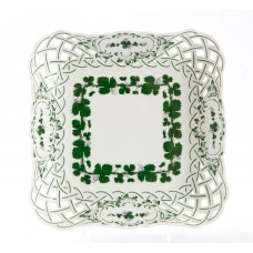 Schale, durchbr., Voller grüner Weinkranz, weißer Rand, L 18,5 cm