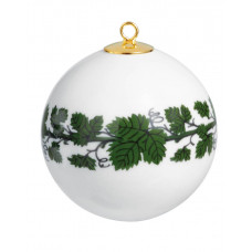 Kugel, Voller grüner Weinkranz, weißer Rand, ø 5 cm