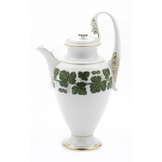 Kaffeekanne, Voller grüner Weinkranz, Goldadern, Goldrand, V 1,4 l