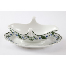 Sauciere, Mahonienranke, gr&uuml;n, Fr&uuml;chte, blau, wei&szlig;er Rand, V 0,25 l