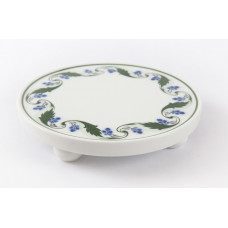 Untersetzer, Mahonienranke, grün, Früchte, blau, weißer Rand, 15 cm