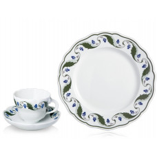 Kaffeetasse m.U., Mahonienranke, grün, Früchte, blau, weißer Rand, V 0,20 l