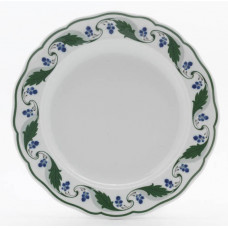 Teller m.H., Mahonienranke, grün, Früchte, blau, weißer Rand, ø 25 cm