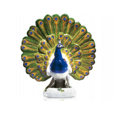 Pfau, Bunt staffiert, H 23 cm