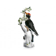 Specht auf Baum, Bunt staffiert, H 26 cm