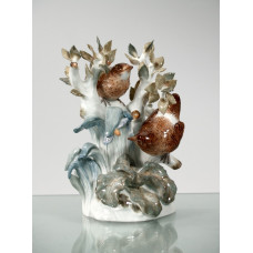 Zaunköniggruppe, Bunt staffiert, H 16 cm