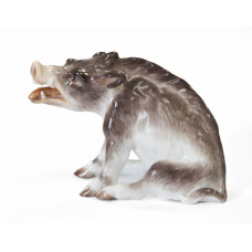 Wildschwein, sitzend, Bunt staffiert