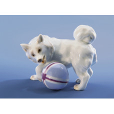 Spitz mit Ball, Bunt staffiert