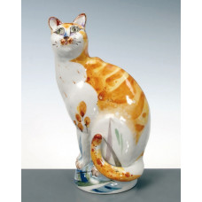 Katze, Bunt staffiert, H 17,5 cm Katze, Bunt staffiert, H 17,5 cm