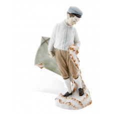 Jahresfigur 2016 Knabe mit Drachen, Bunt staffiert, Sondersignet Jahreszahl, H 15 cm