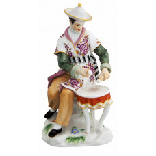 Азиат, выполненный Kesselpauke МИТ головни и золото staffiert, выс 14 см