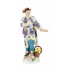 Азиат, выполненный флеш МИТ унд Корб, головни и золото staffiert, выс 12 см