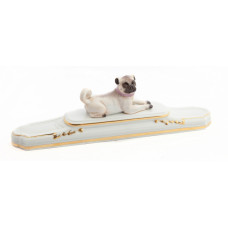 Briefbeschwerer МИТ Хунд, рехтс, Головни и золото staffiert