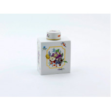 Teedose, Старая Фрухты - у. Blumenmalerei, головни, Goldrahmen, Golddekoration, ч 12,6 см