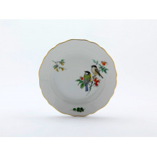 Кассир, Vogelmalerei,лейхт,seitlich,2 с Vöгель,головни,Goldrand, ø 18 см