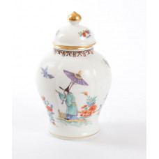 Ваза, Japanische Дополнительная информация-у.Vogelmalerei м.Blumenp.,Шварц,роте Ктэ.Goldrand, ч 14,5 см