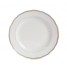 Speiseteller, Randdekor, Goldband, farbiges группы, farbiger Spiegelfaden, hellblau, ø 25 см