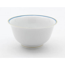 М пожалуйста slischale, Randdekor, Goldband, farbiges группы, farbiger Spiegelfaden, hellblau, л 16 см