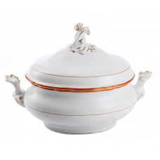 Террин овальный с mit Schnörkel, Randdekor, Goldband, farbiges группы, farbiger Spiegelfaden, сгниет, в 3,50 л