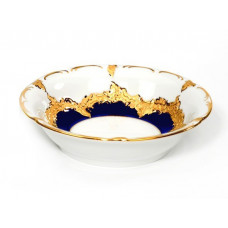 Dessertschale, кönigsblau glasiert, Goldbronze, лейхт, Л 14,7 см