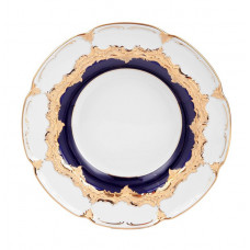Suppenteller, кönigsblau glasiert, Goldbronze, лейхт, ø 24 см